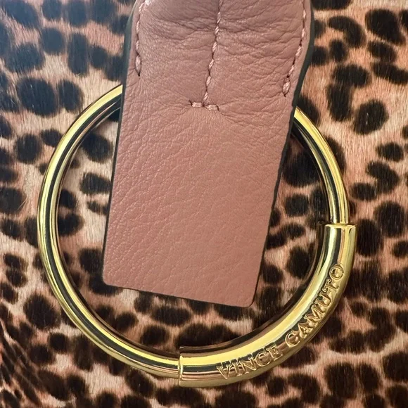 Vince Camuto Kime Tea Rose Leopard Print Handbag Calf Hair - Picture 6 of 16